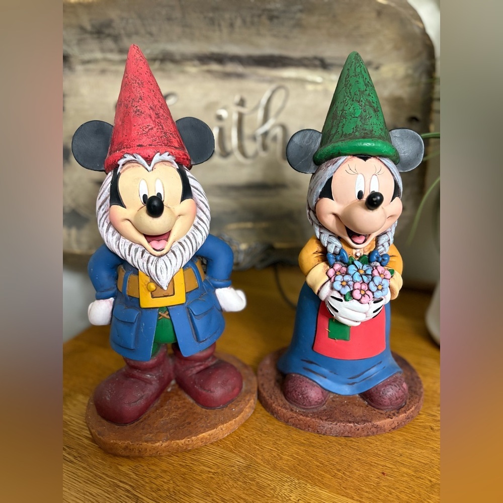 Rare/Discontinued Mickey & Minnie Mouse Garden Gnomes